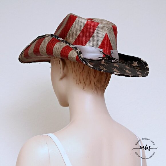 Cody James Justice American Flag Drifter Straw Cowboy Hat  Cody James American Flag Straw‎ Cowboy Drifter Hat